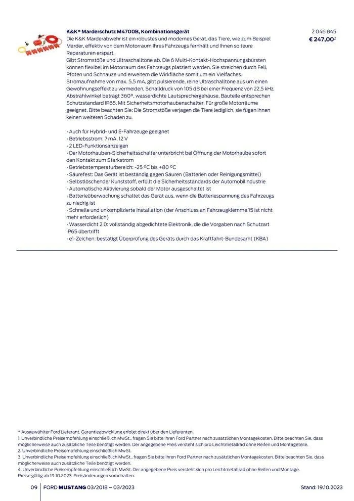 FORD MUSTANG von 2. November bis 2. November 2024 - Flugblätt seite 9