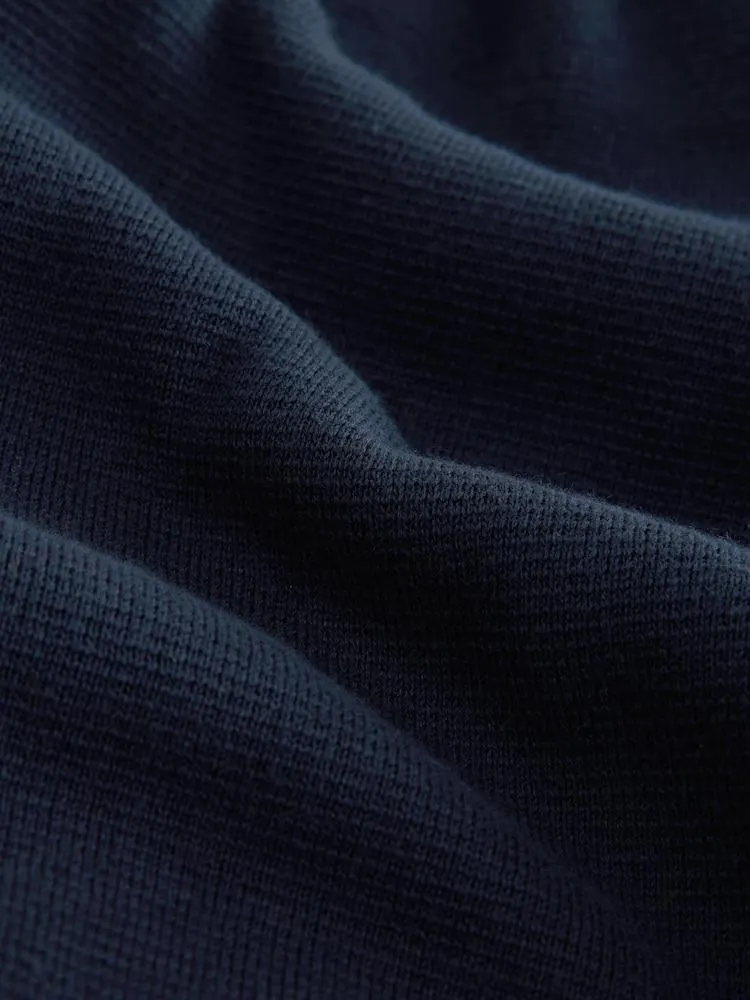 Marineblau/Hellbeige - Premium-Pullover aus 100 % Baumwolle in normaler Passform mit Viertelreißverschluss, 2er-Pack