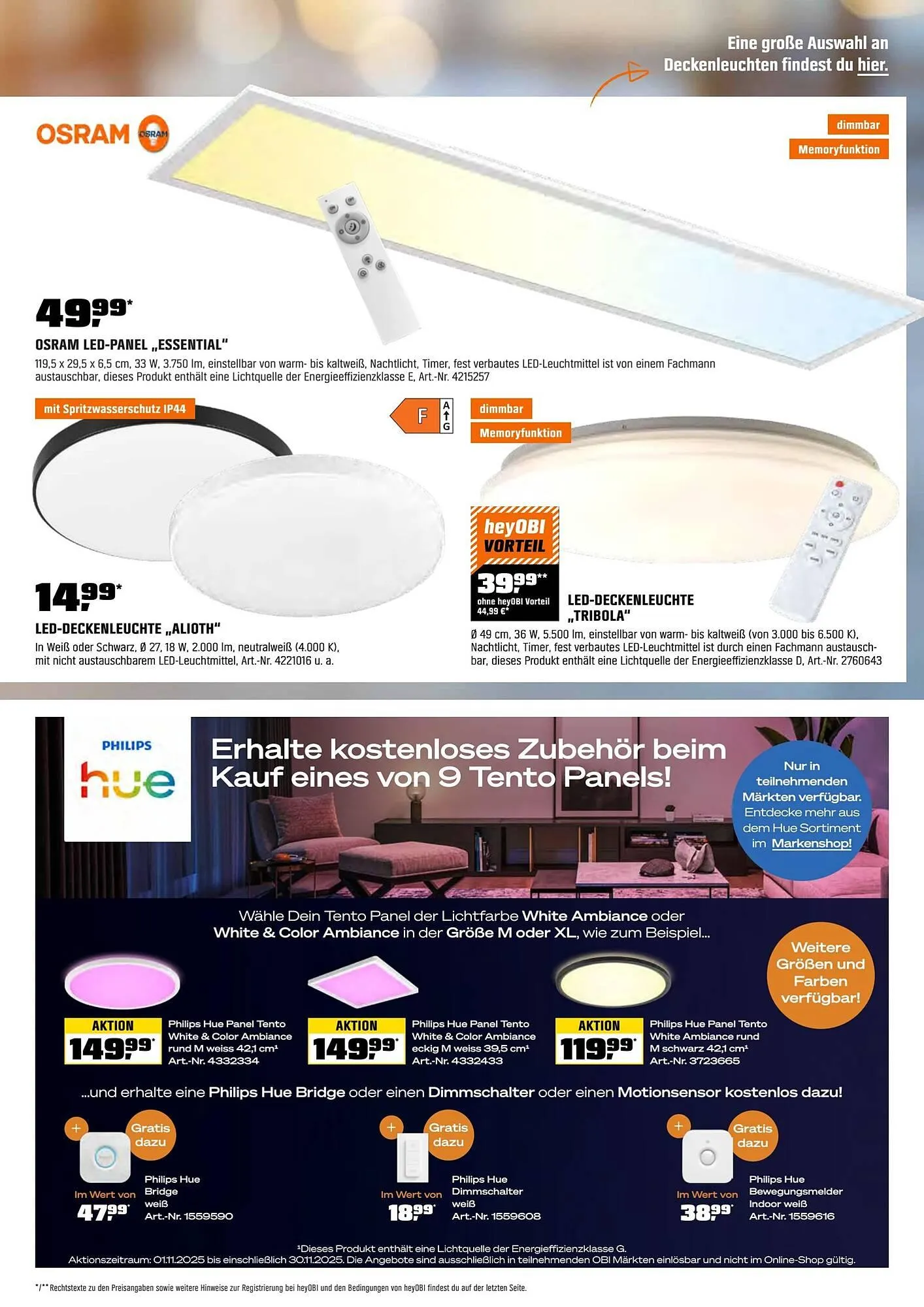 OBI Flugblatt von 1. November bis 13. November 2025 - Flugblätt seite  13