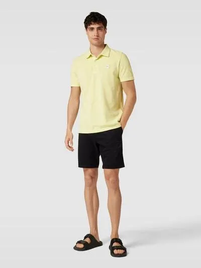 Poloshirt in melierter Optik Modell 'Washer' in lind