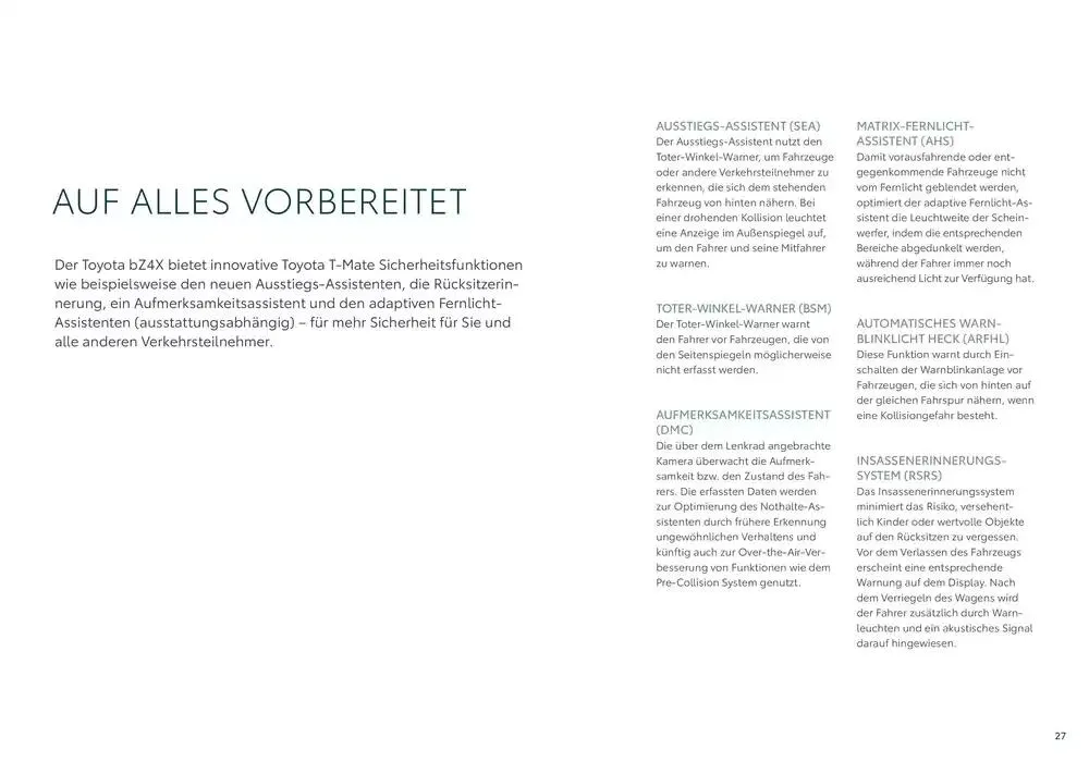 Toyota bZ4X  von 7. Dezember bis 7. Dezember 2025 - Flugblätt seite  27