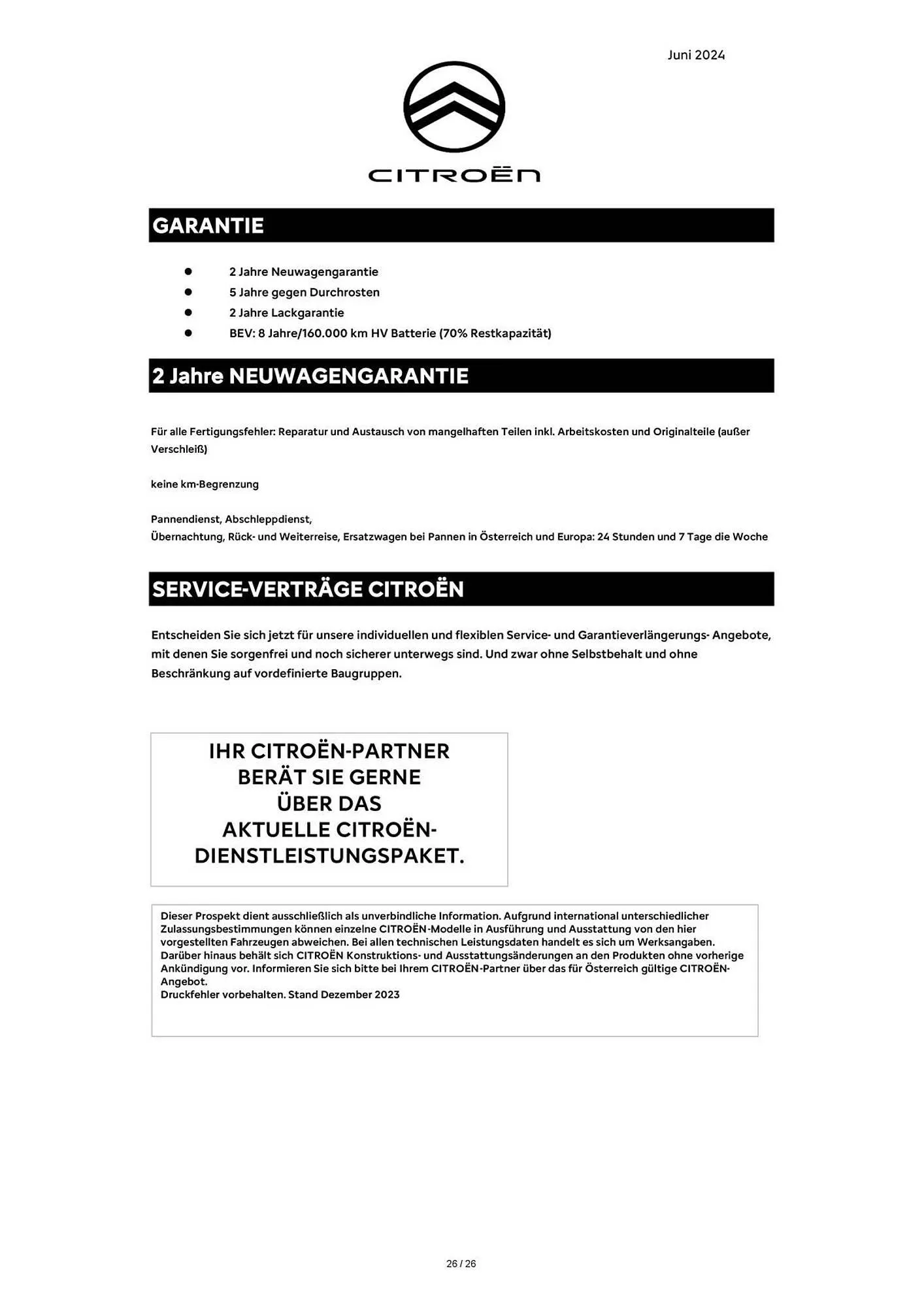 Citroen Flugblatt von 1. April bis 30. April 2026 - Flugblätt seite 26