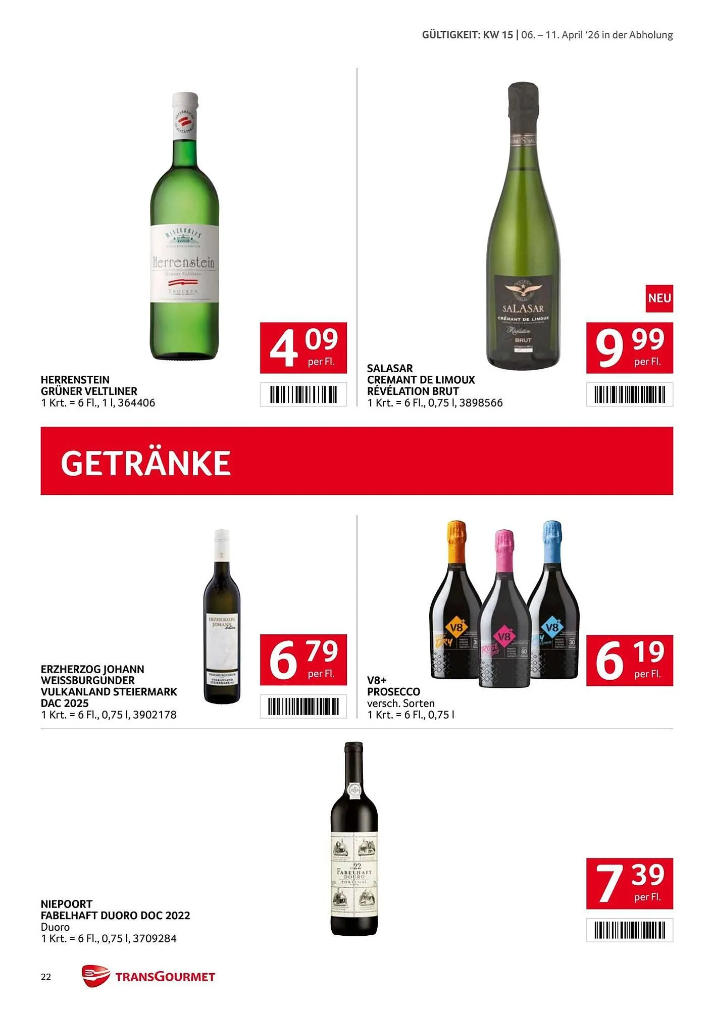 Transgourmet Flugblatt von 6. April bis 11. April 2026 - Flugblätt seite  22