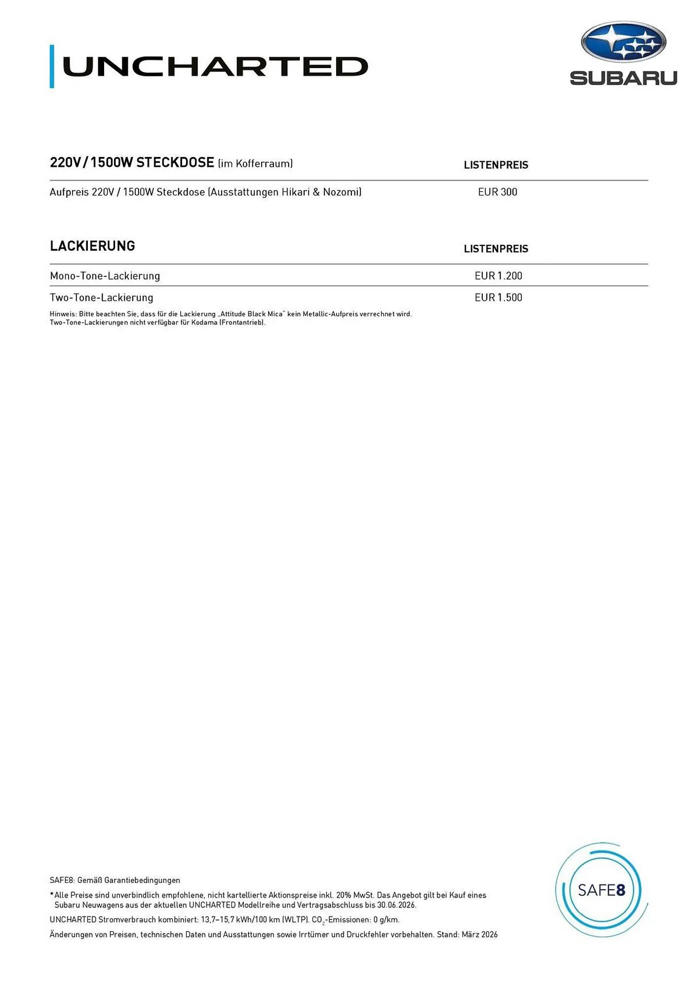 Subaru Flugblatt von 28. März bis 11. April 2026 - Flugblätt seite  2