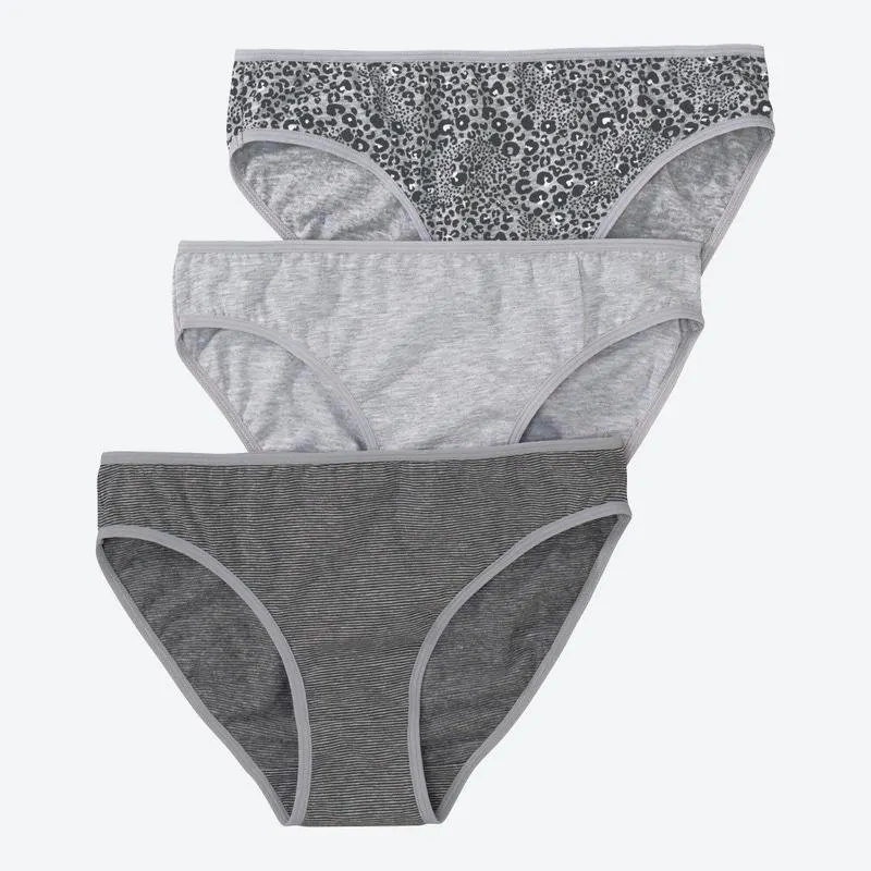 Damen-Minislip mit Leo-Muster, 3er-Pack
