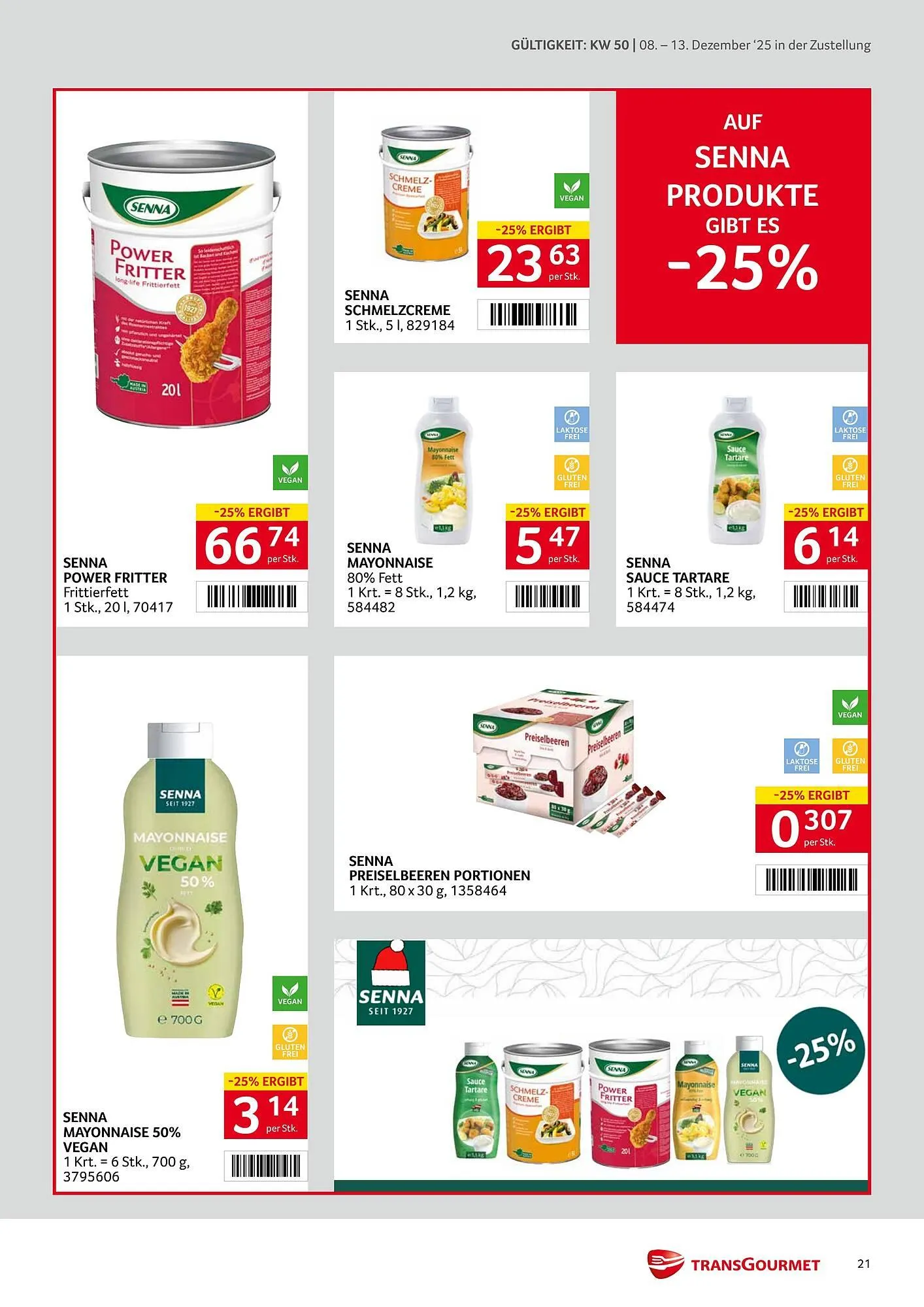 Transgourmet Flugblatt von 8. Dezember bis 13. Dezember 2025 - Flugblätt seite  21