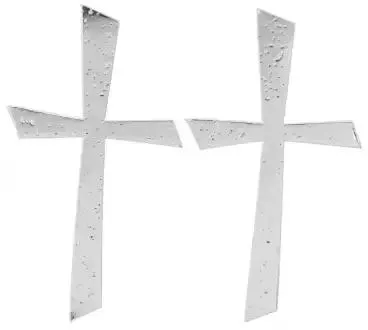 Wachsverzierung "Kreuz geschwungen silber"