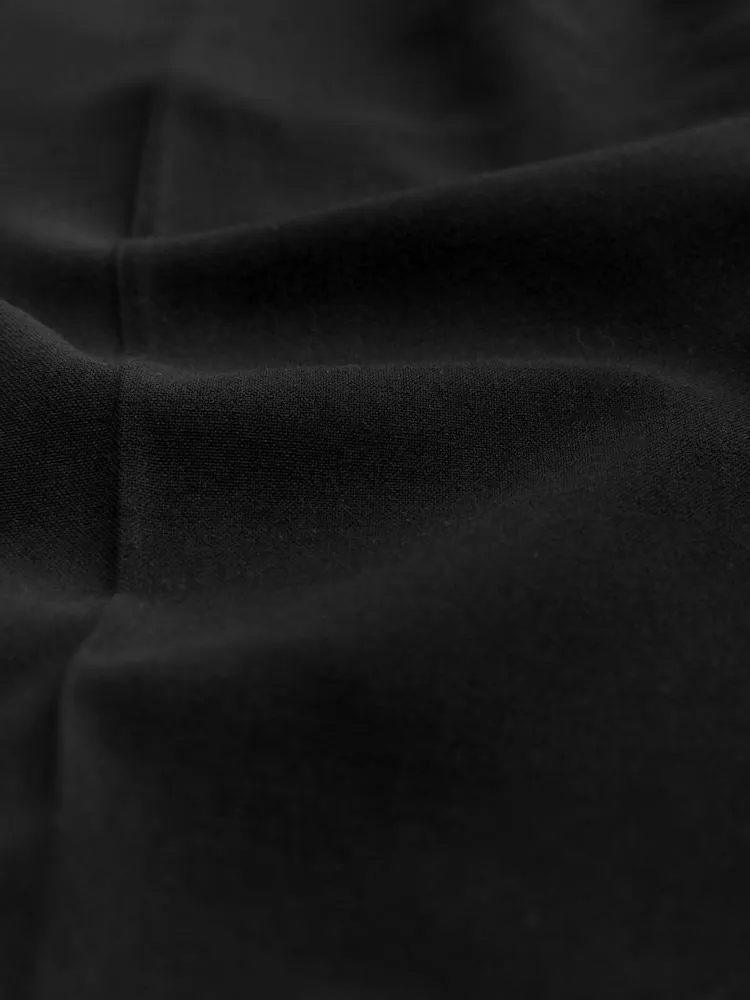 Schwarz - Schmal geschnittene Hose mit Wolle