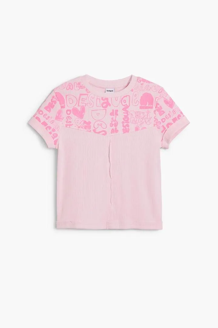 T-Shirt mit kurzen Ärmeln und Schriftzug