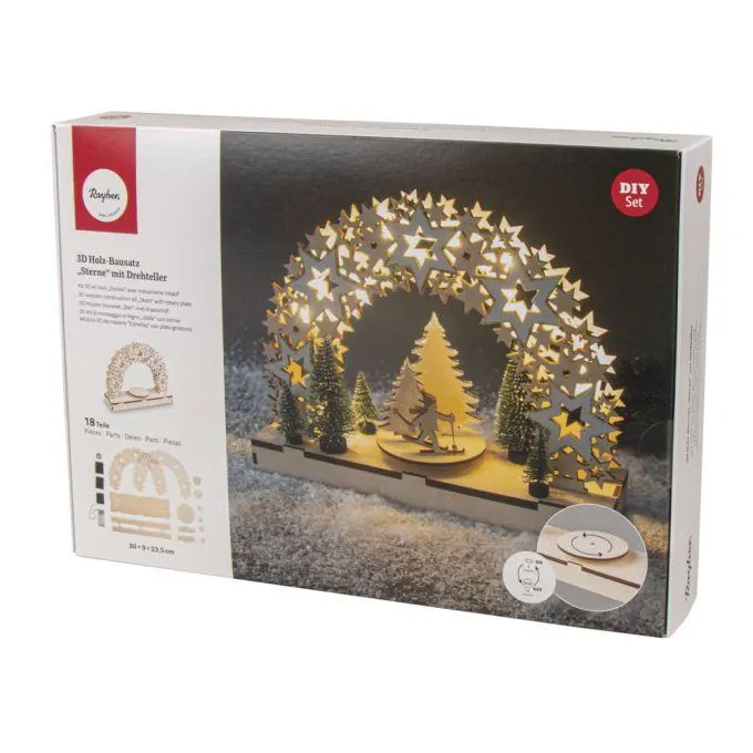 Holz 3D-Bausatz Sterne, FSC Mix Credit