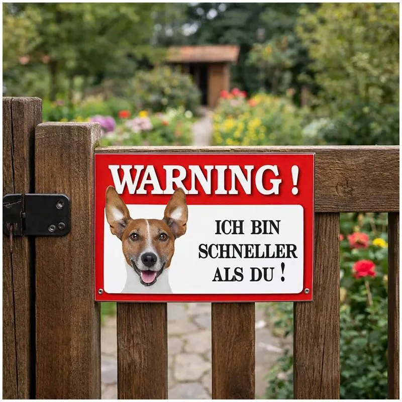 HTI-Line Blechschild Wachhund Jack Russell Terrier Bunt