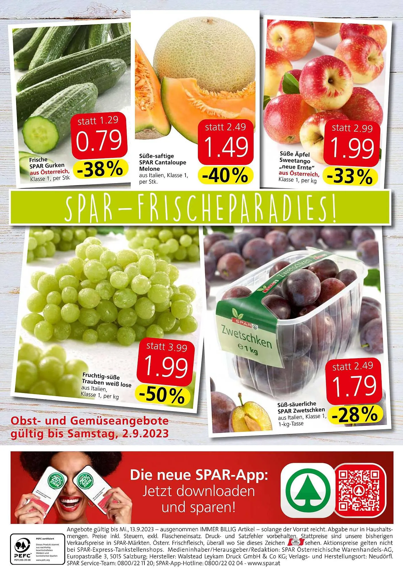 Spar Flugblatt von 31. August bis 13. September 2023 - Flugblätt seite  20