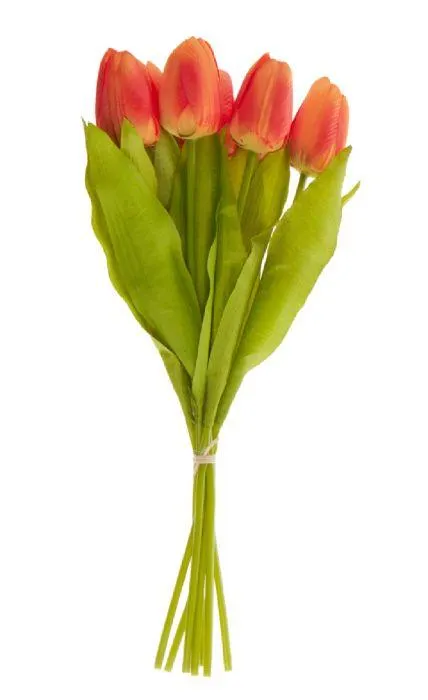Strauß Tulpe, 6 Blüten, orange, 40 cm