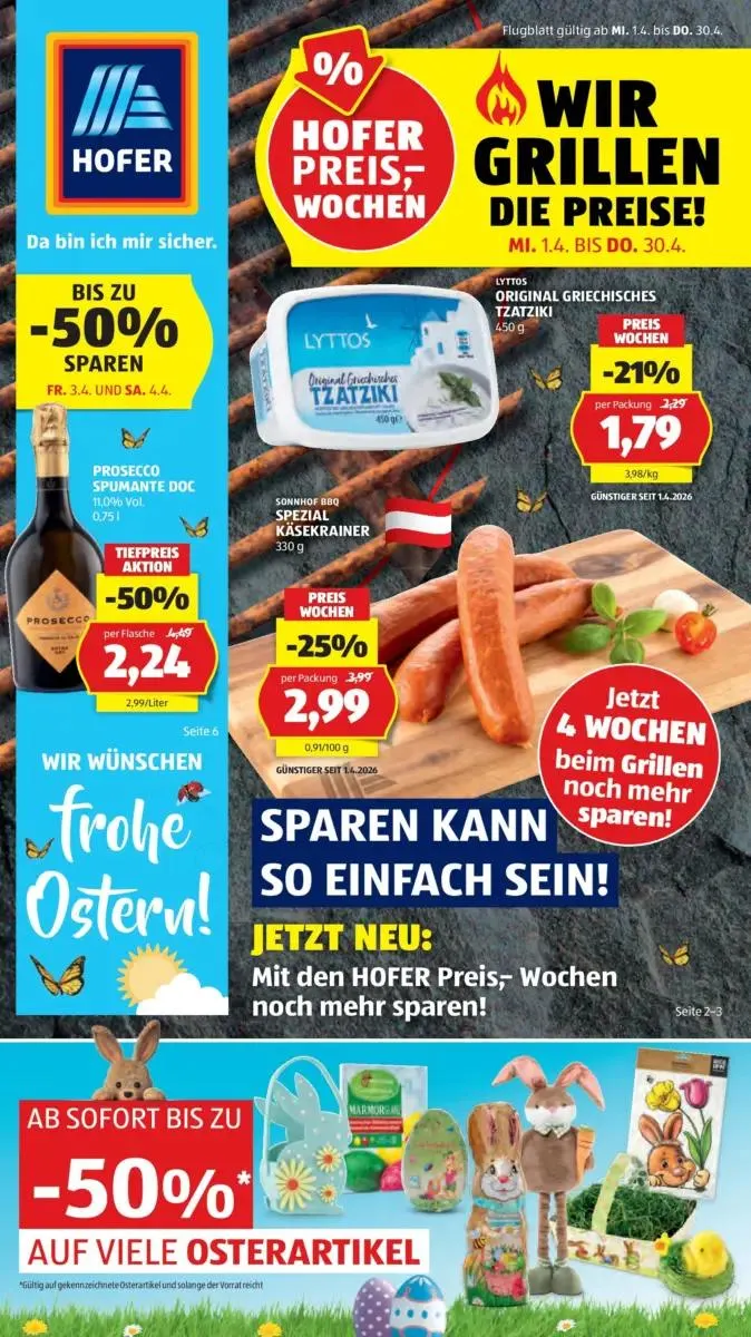 HOFER Angebote gültig bis 09.04.2026 von 1. April bis 9. April 2026 - Flugblätt seite  1
