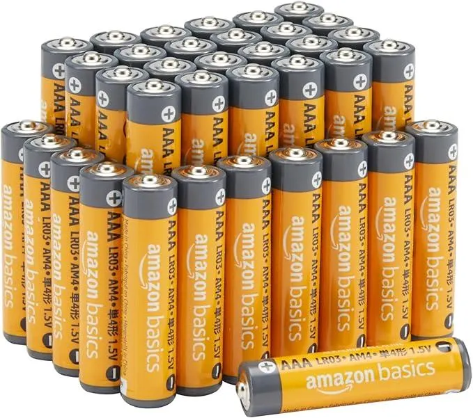 Amazon Basics AAA-Alkalisch batterien, leistungsstark, 1,5 V, 36er-Pack (Aussehen kann variieren), Grau