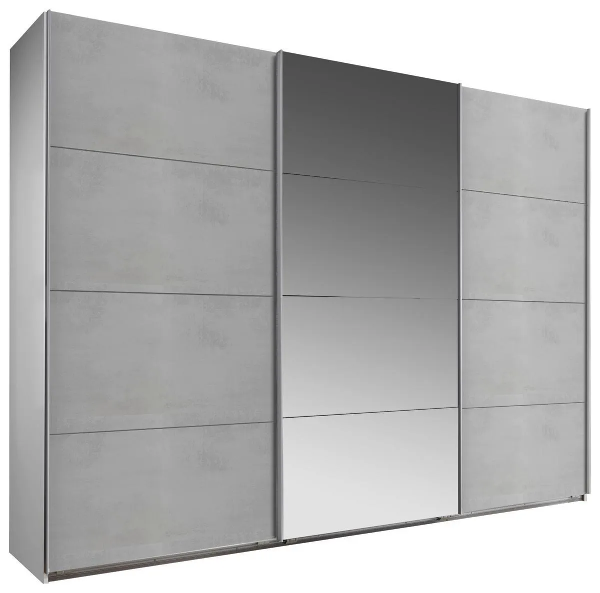 MID.YOU Schwebetürenschrank Mit Spiegel 270cm Ernie, Grau