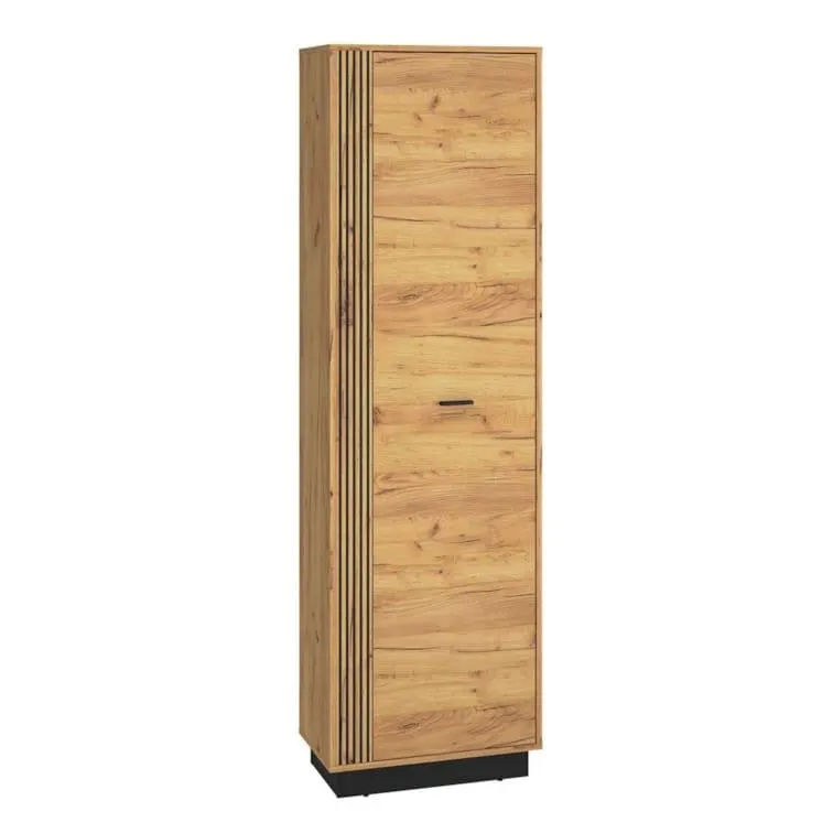 Steiner Shopping Schrank Lautela 01, Farbe: Eiche / Schwarz - Abmessungen: 200 x 60 x 34 cm