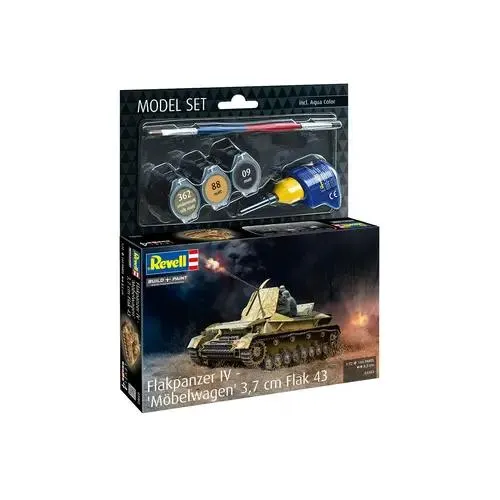 Model Set Flakpanzer IV Möbelwagen 3.7cm Flak, Revell Modellbausatz mit Basiszubehör
