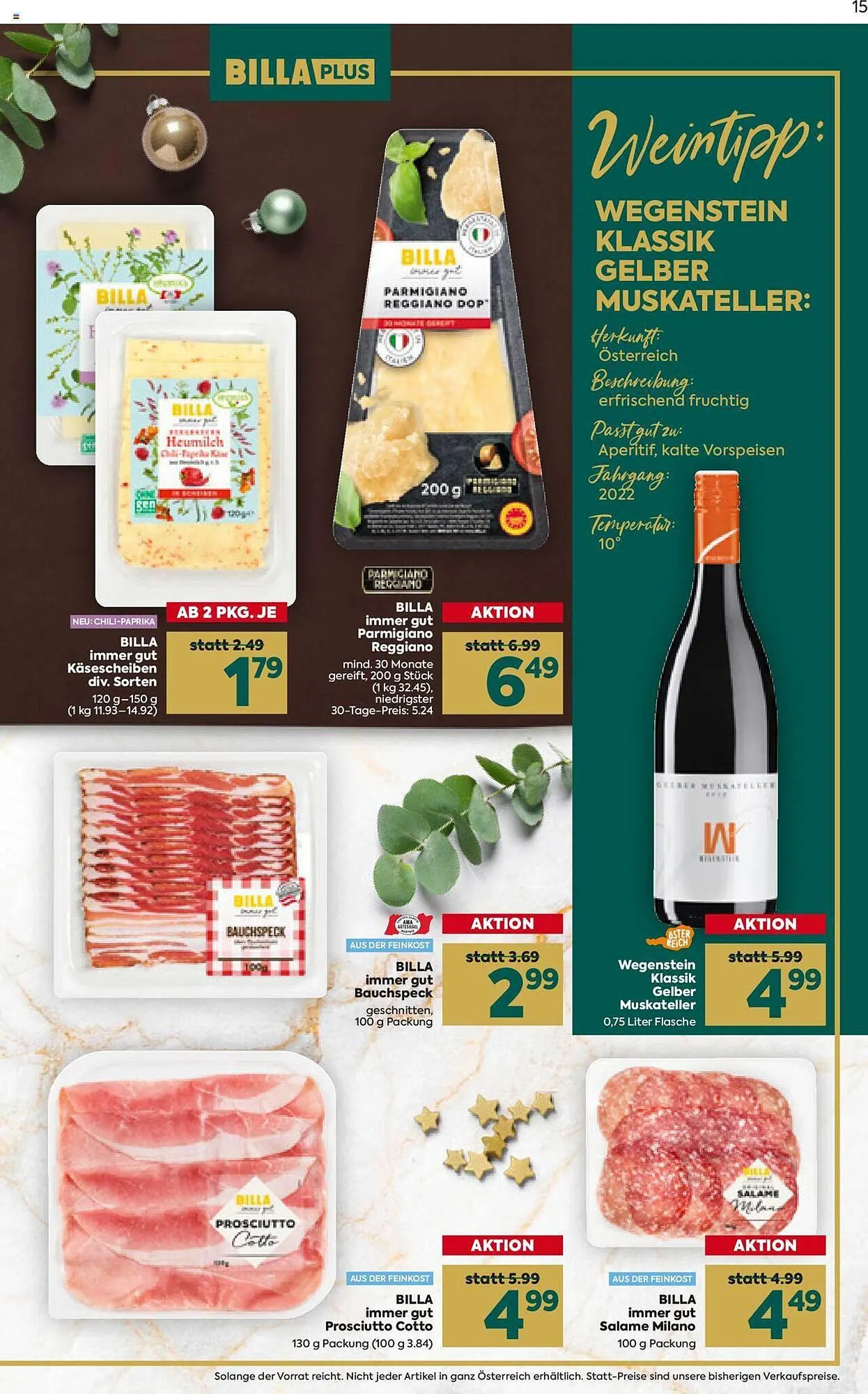 Billa Flugblatt von 30. November bis 23. Dezember 2023 - Flugblätt seite  15