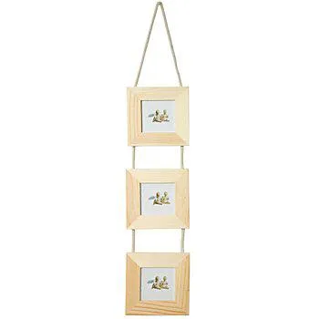 3fach-Bilderrahmen "Quadrat" aus Holz