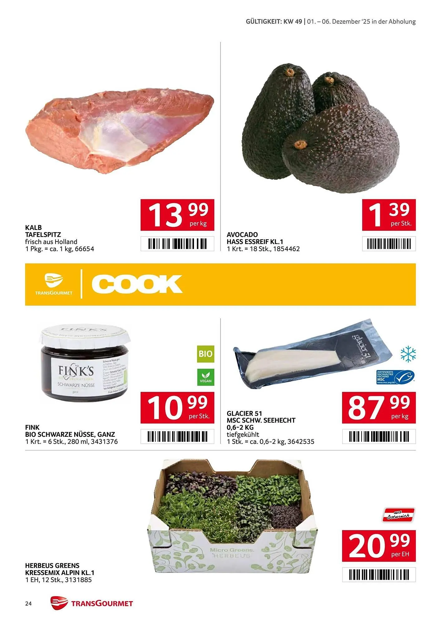 Transgourmet Flugblatt von 1. Dezember bis 7. Dezember 2025 - Flugblätt seite  24