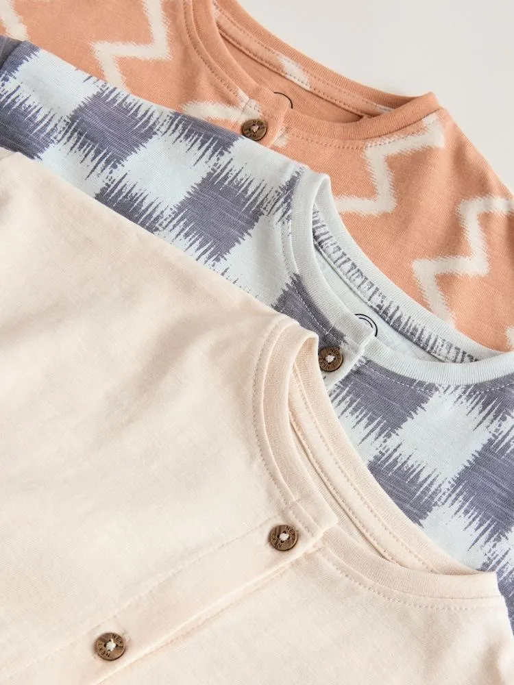 Neutral Sunbaked Printed Button Through - Baby-Strampelanzüge aus Jersey im 3-er-Pack