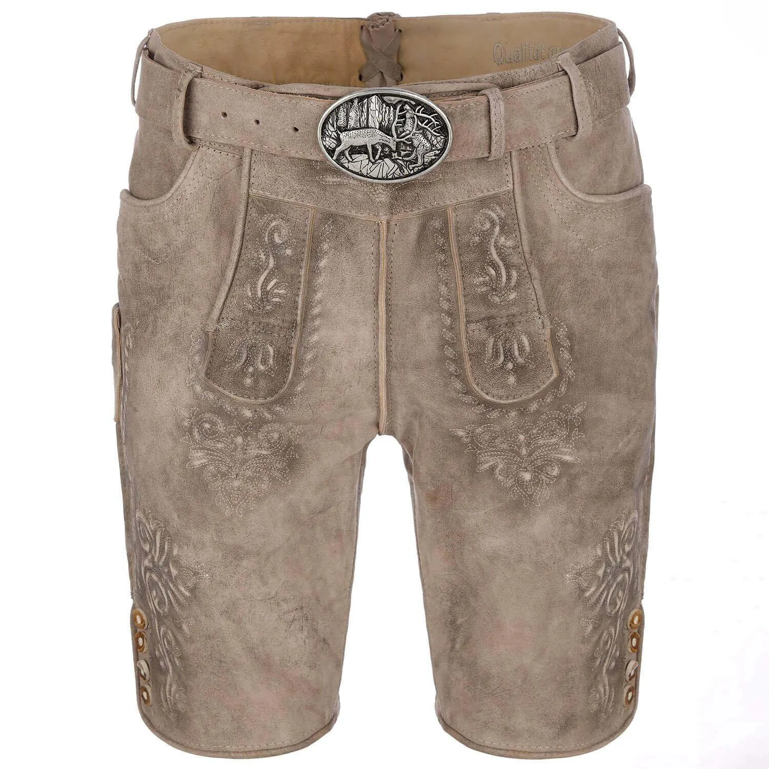 Herren Lederhose "Ludwig", Grau