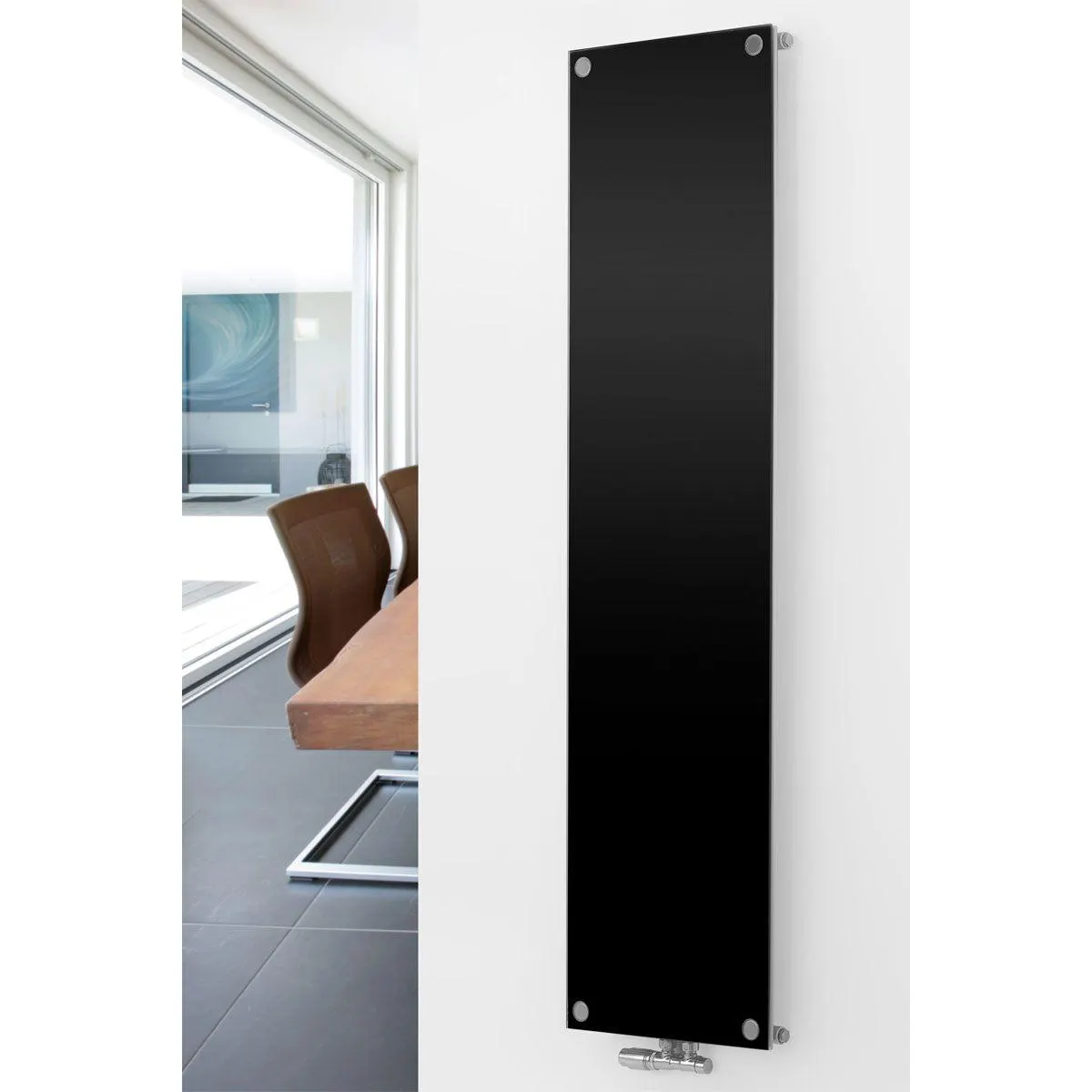 Ximax Raumheizkörper P1/G Duplex 1800 x 445 mm 1006 Watt Mittenanschluss Glas Schwarz