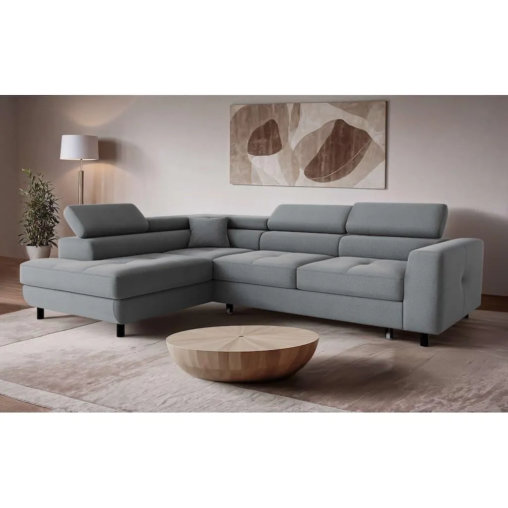 OTTO home Ecksofa »AADEN Schlafsofa 254 cm - OTTO. Verlässliche Qualität.« mit Bettfunktion, Bettkasten, Kopfstützen, rechts/links bestellbar
