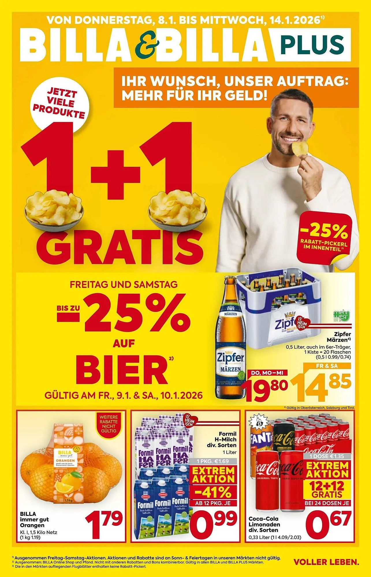 Billa Corso Flugblatt von 8. Jänner bis 14. Jänner 2026 - Flugblätt seite 1