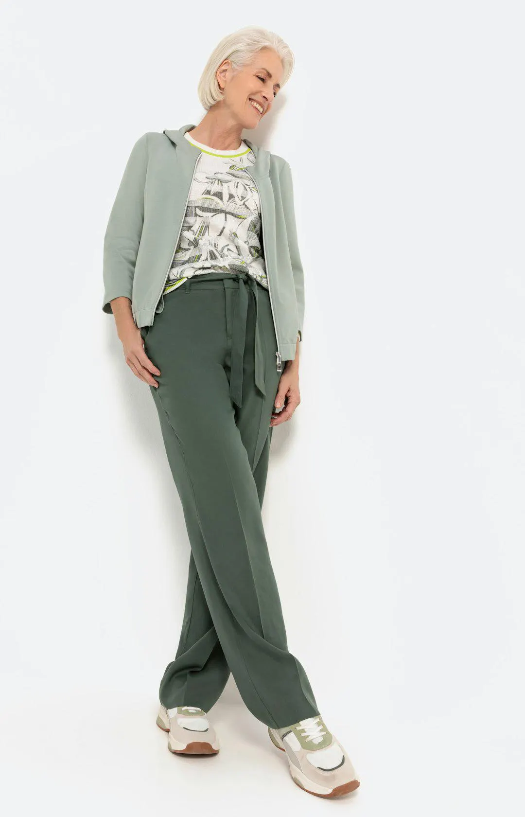 Bedruckter Pullover mit 3/4-Ärmel