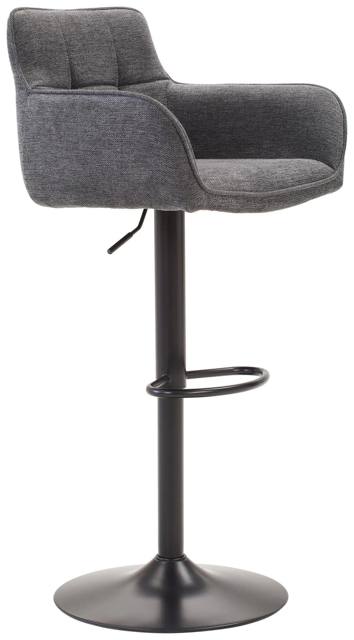 Webstoff Grau, Schwarz Eisen Sitzfläche 360° drehbar, inklusive Armlehnen