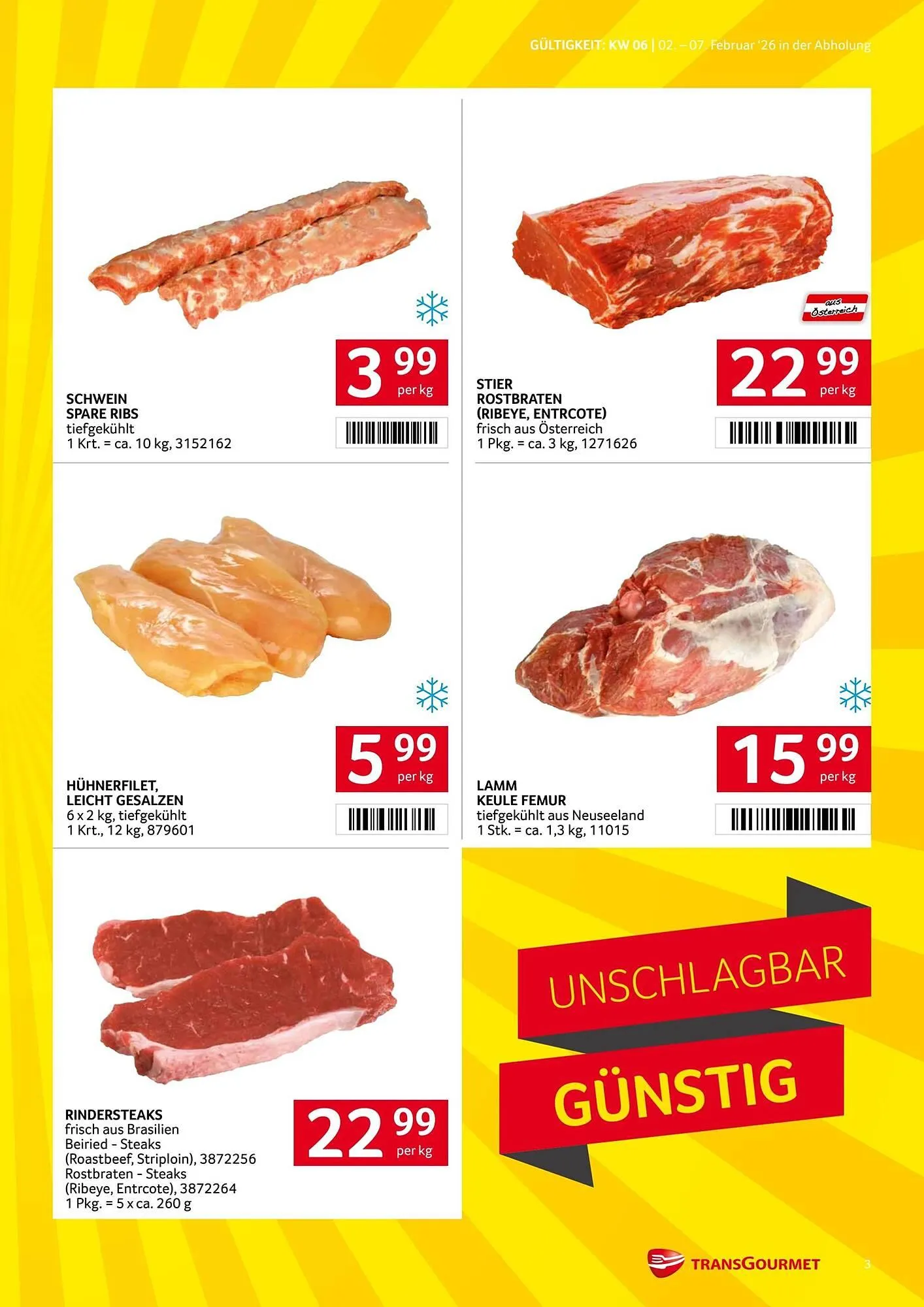 Transgourmet Flugblatt von 2. Februar bis 7. Februar 2026 - Flugblätt seite  3