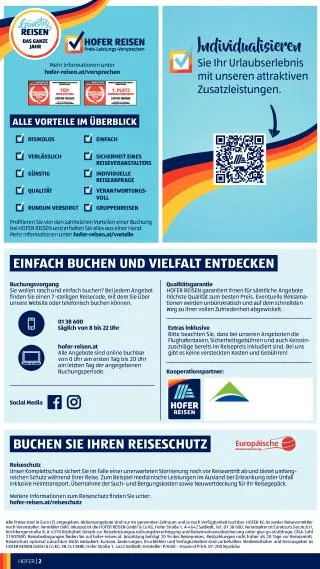 Hofer Flugblatt - Reisen von 27. Mai bis 30. Juni 2026 - Flugblätt seite 2