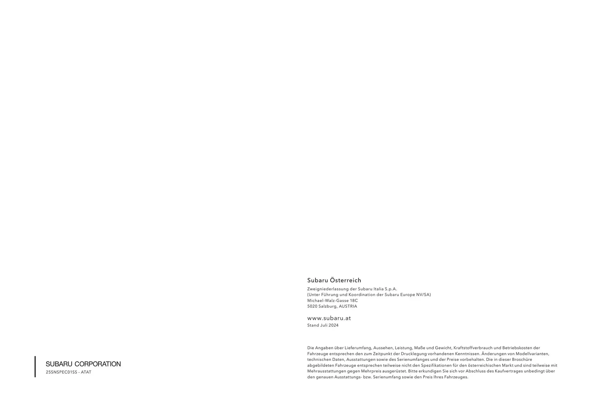 Subaru Flugblatt von 1. Juli bis 31. Dezember 2025 - Flugblätt seite 6