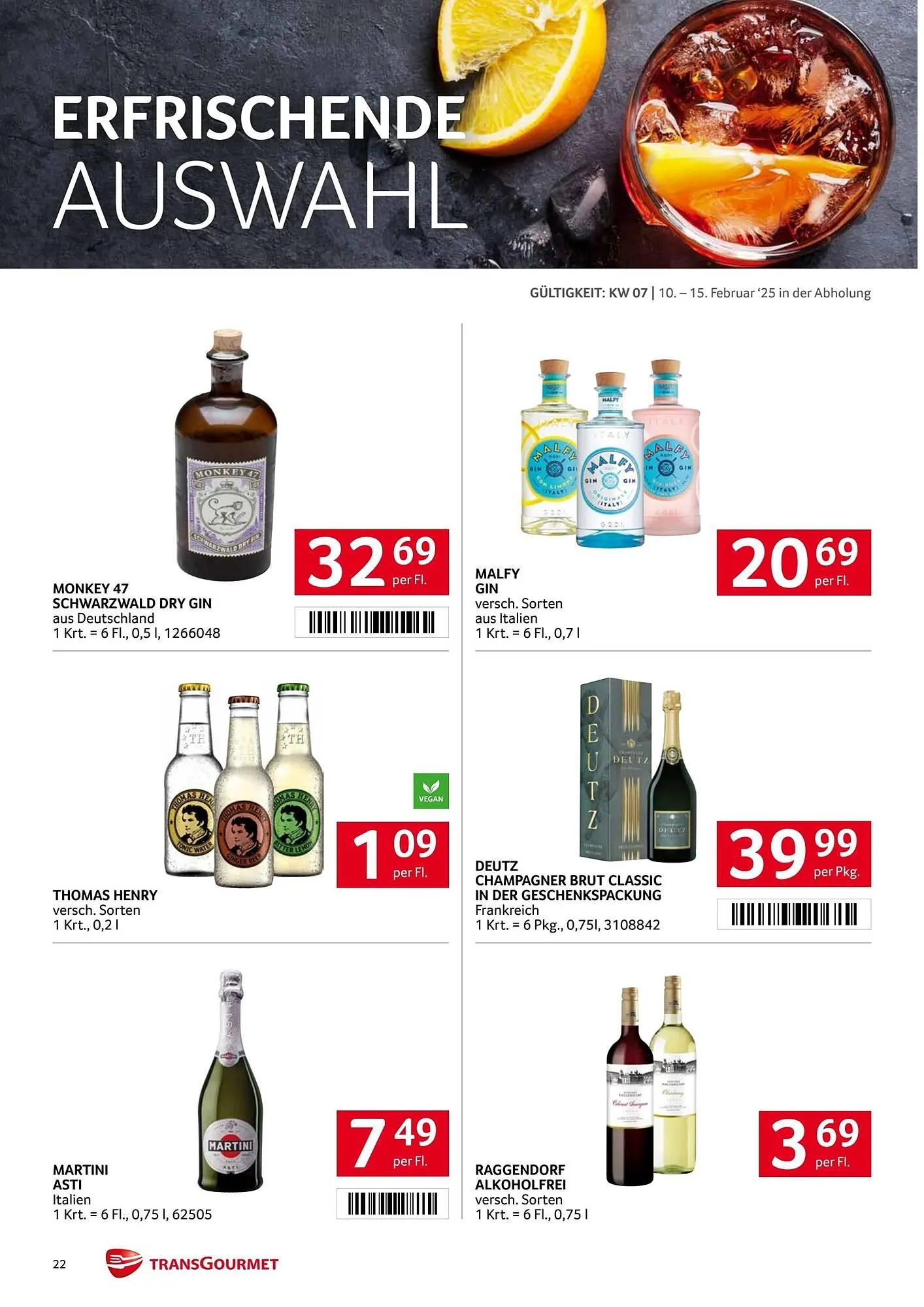 Transgourmet Flugblatt von 10. Februar bis 16. Februar 2025 - Flugblätt seite 22