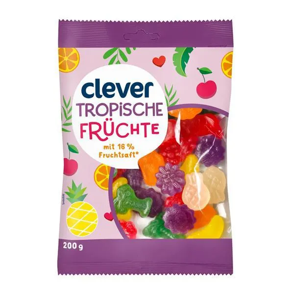 Clever Tropische Gummifrüchte