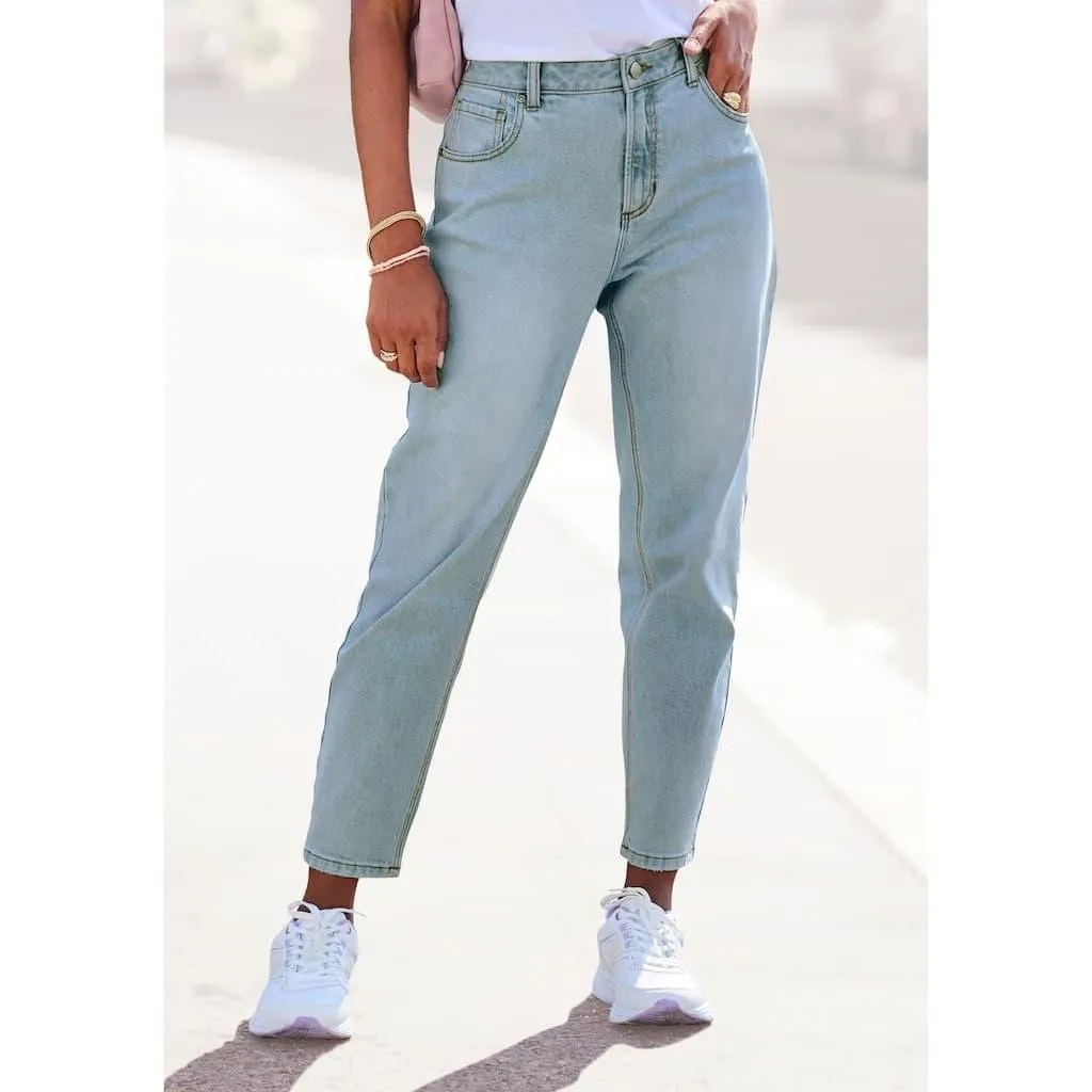 LASCANA Mom-Jeans mit hohem Bund. elastische Denimware
