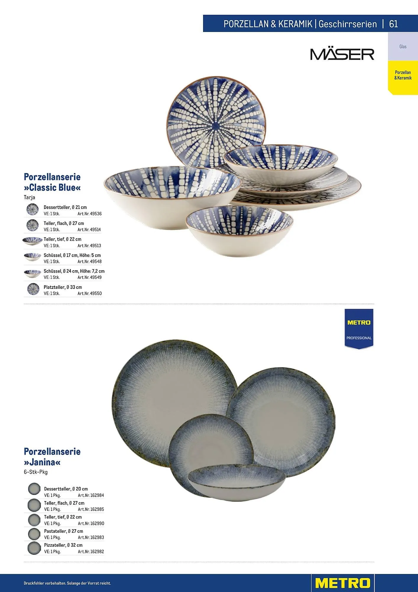 Metro Flugblatt von 25. März bis 31. Dezember 2026 - Flugblätt seite 61