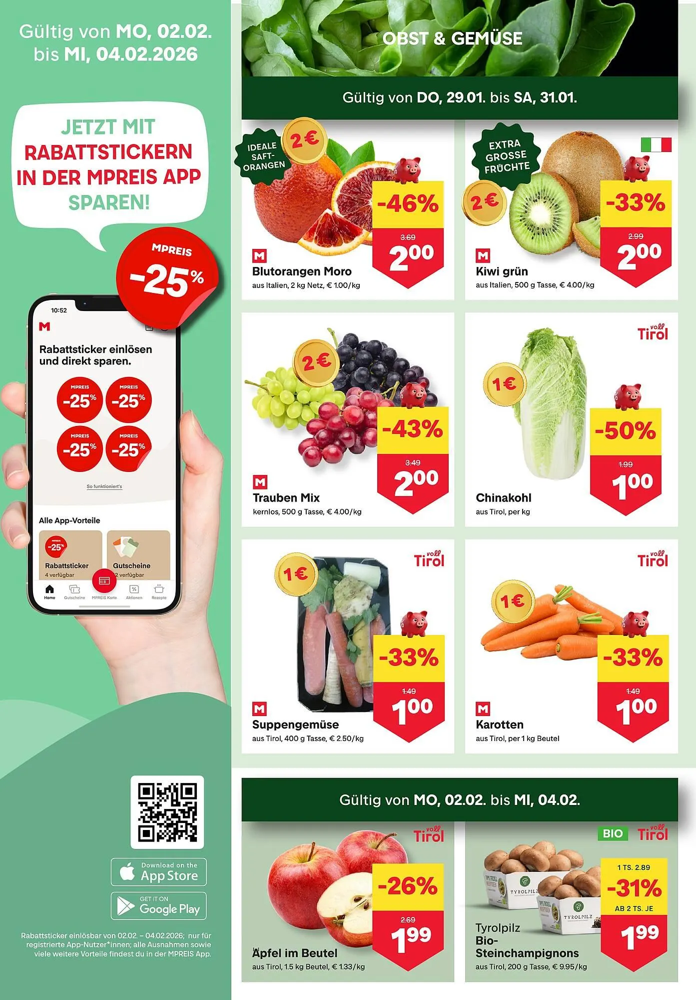 MPreis Flugblatt von 29. Jänner bis 4. Februar 2026 - Flugblätt seite  2