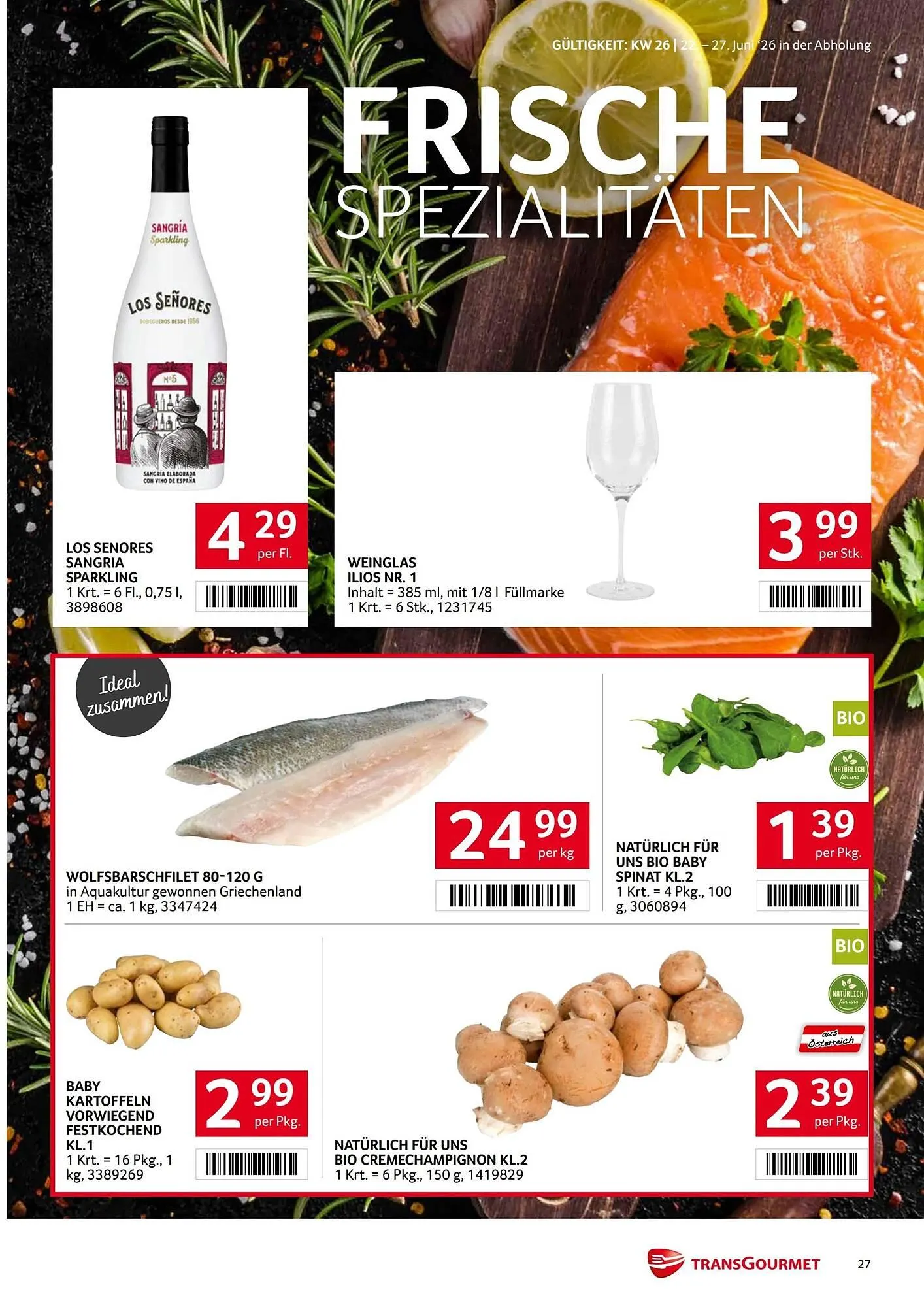 Transgourmet Flugblatt von 22. Juni bis 27. Juni 2026 - Flugblätt seite 26
