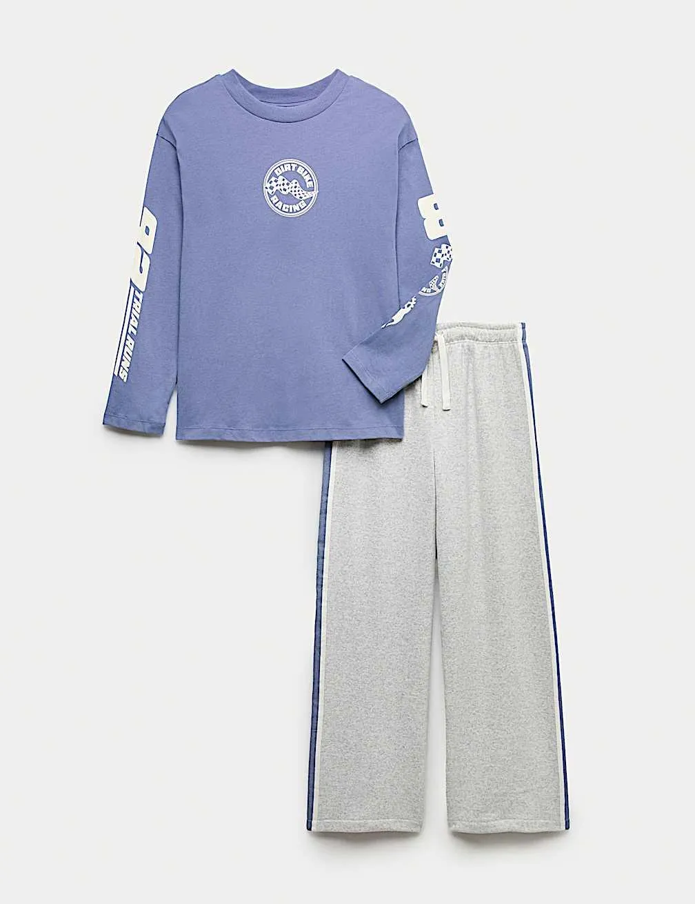 Schlafanzug mit hohem Baumwollanteil, Dirt Bike Racing-Motiv (6–16 Jahre)