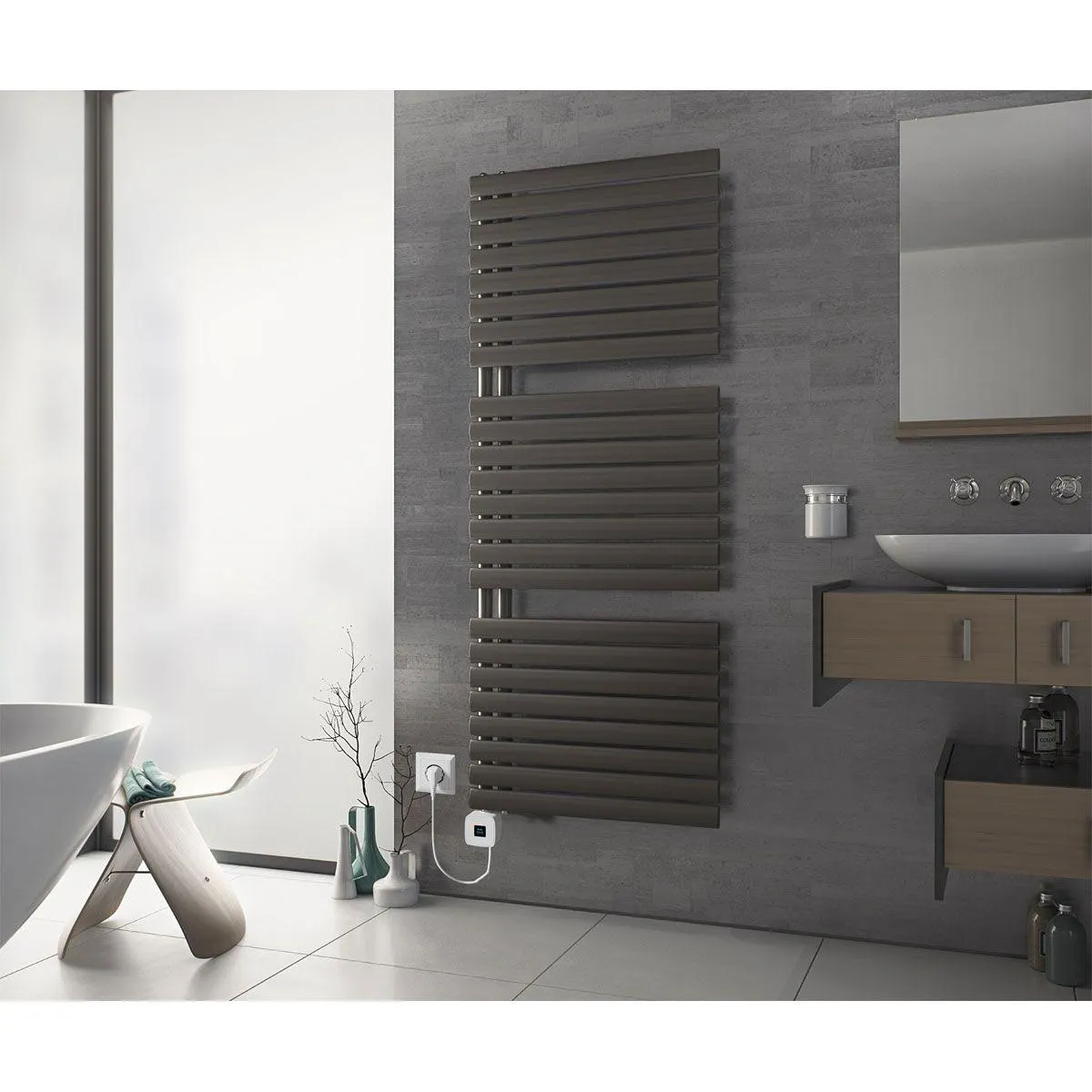 Ximax Elektrischer Handtuchwärmer Fortuna-Open 1512 x 600 mm 900 Watt Typ 7 Anthrazit