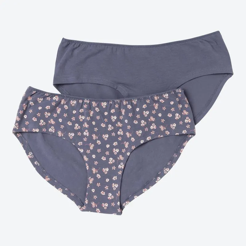 Damen-Panty mit Blumenmuster, 2er-Pack