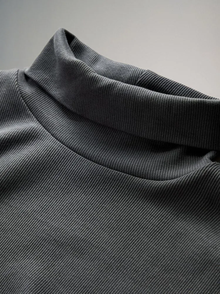 The Set 3 Pack Long Sleeve Ribbed Roll Neck T-Shirts