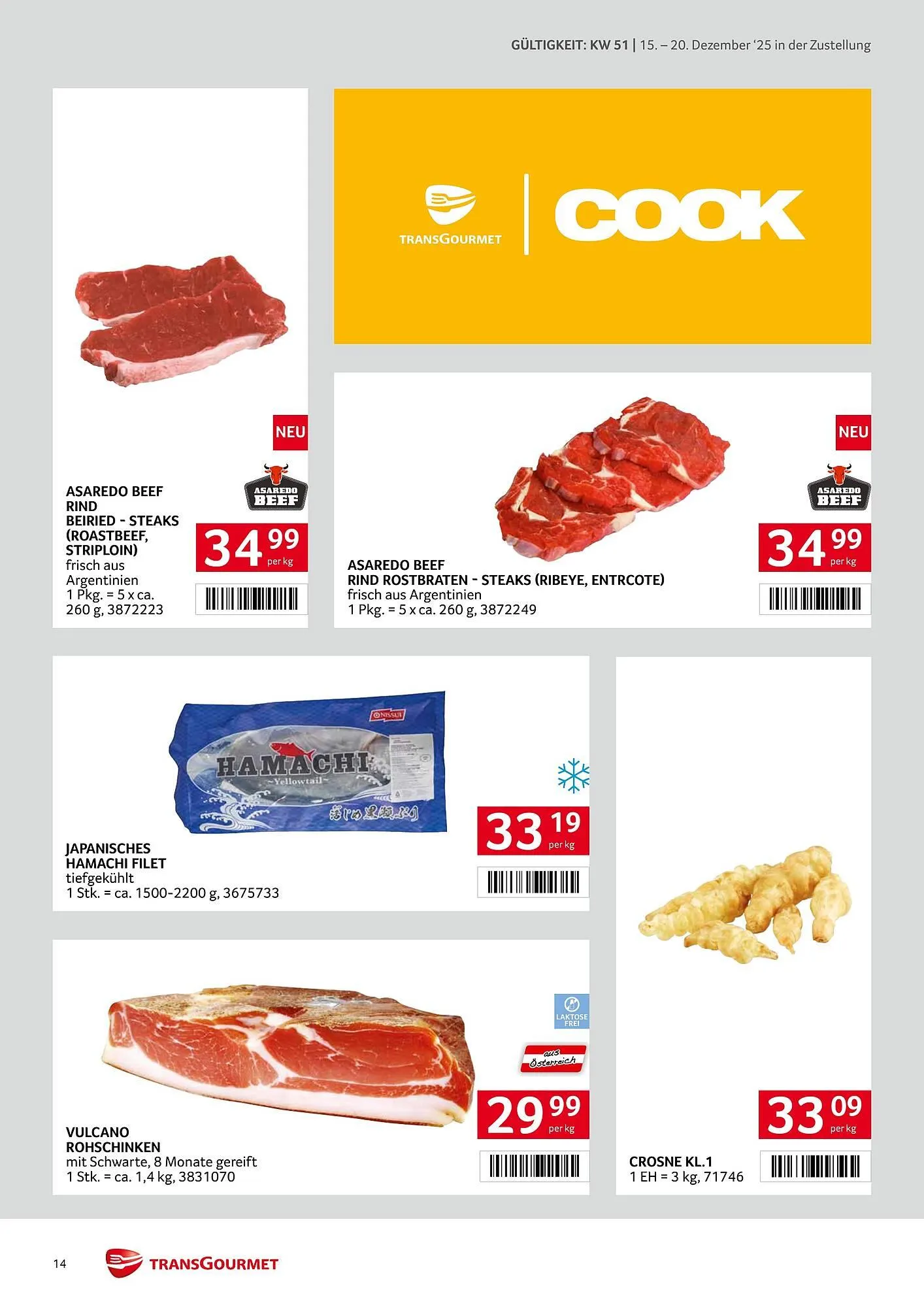 Transgourmet Flugblatt von 15. Dezember bis 20. Dezember 2025 - Flugblätt seite  14