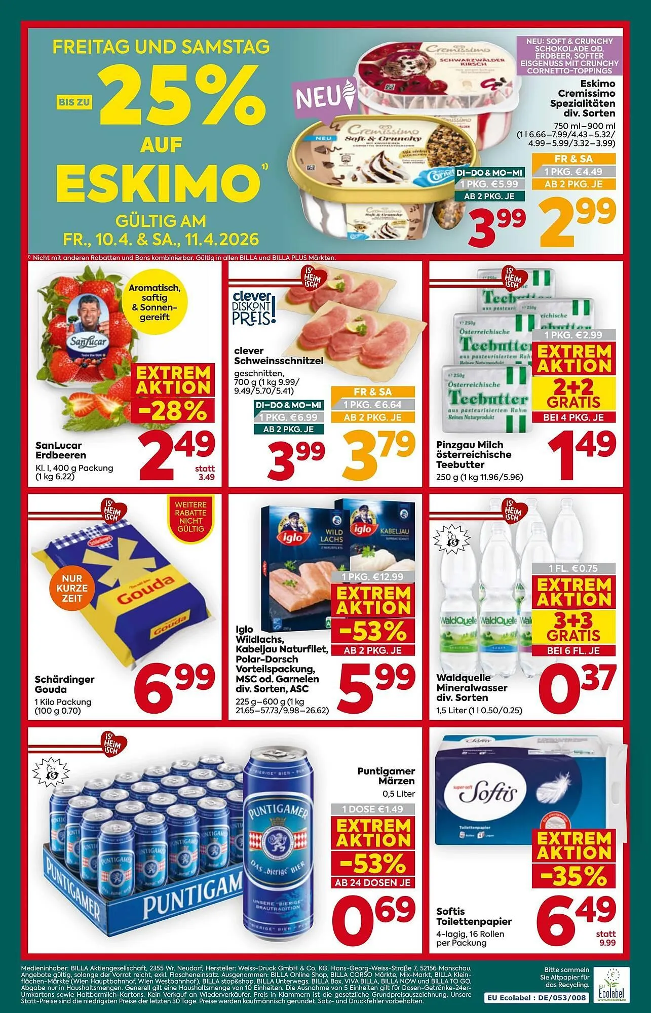Billa Flugblatt von 7. April bis 15. April 2026 - Flugblätt seite  16