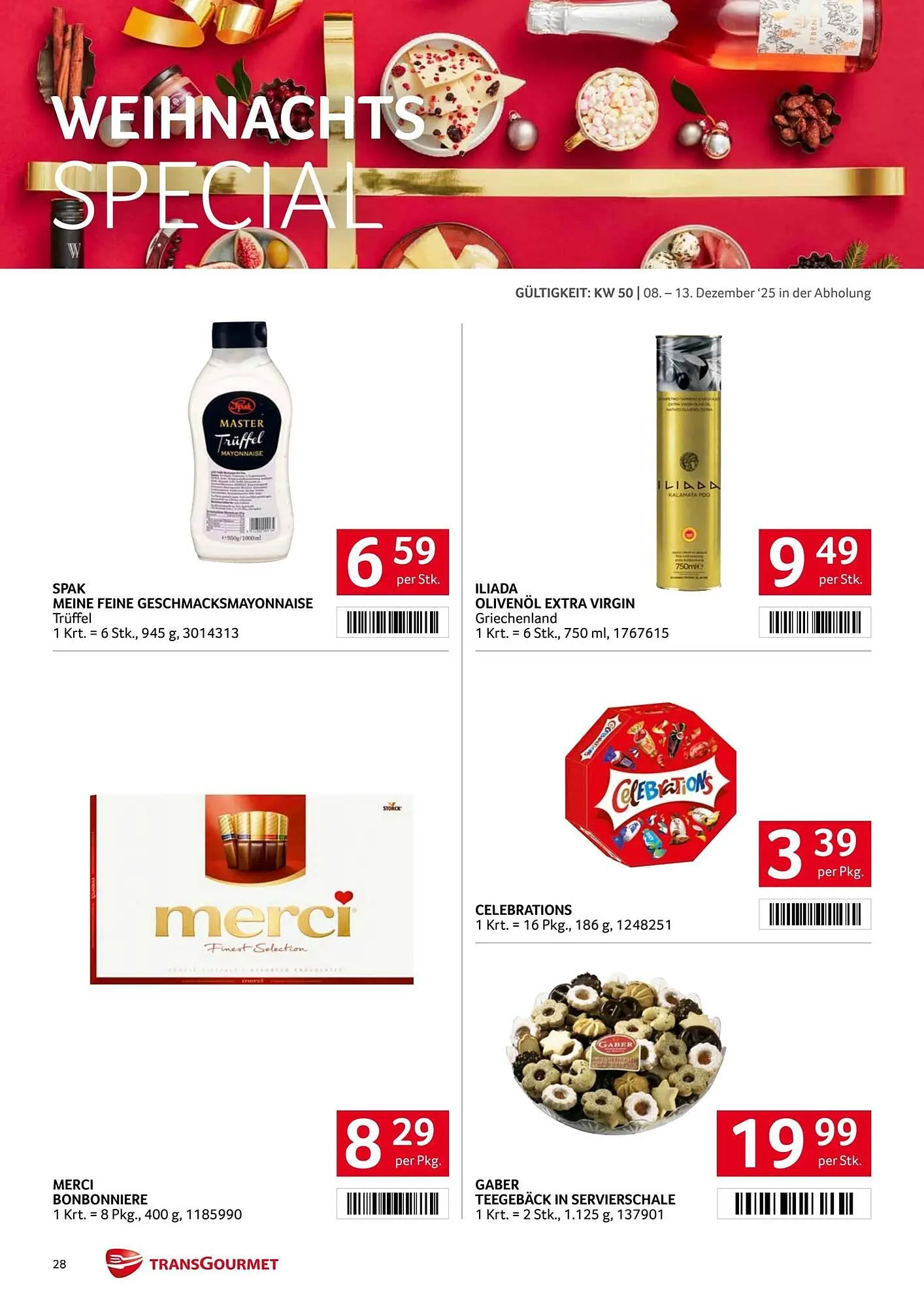 Transgourmet Flugblatt von 8. Dezember bis 14. Dezember 2025 - Flugblätt seite  28