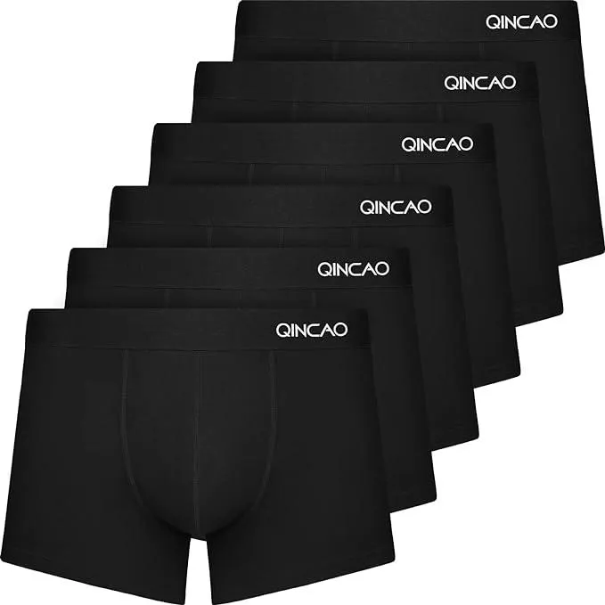 QINCAO Boxershorts Herren 6er Pack Männer Unterwäsche Unterhosen Men Retroshorts Boxer Baumwolle