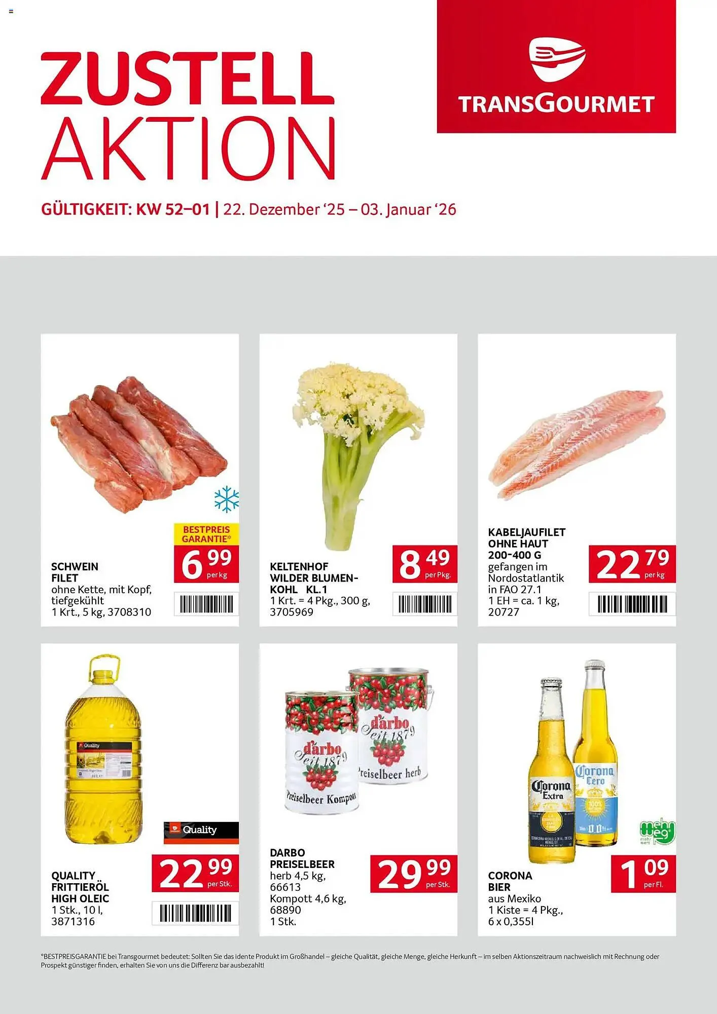 Transgourmet Flugblatt von 22. Dezember bis 3. Jänner 2026 - Flugblätt seite  1
